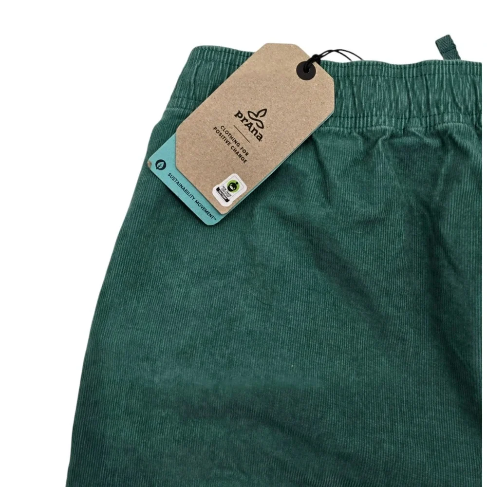 prAna Men's Green Stretch Corduroy Organic Cotton Shorts XXL